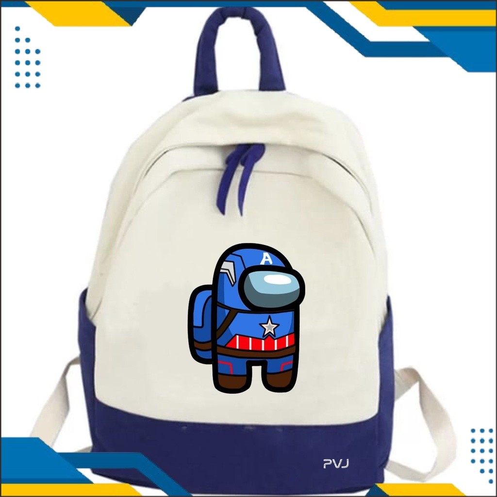 MY Tas Ransel Captain Amerika Karakter Among UsBackpack Anak Sekolah SD Fashion Kids 14 A1