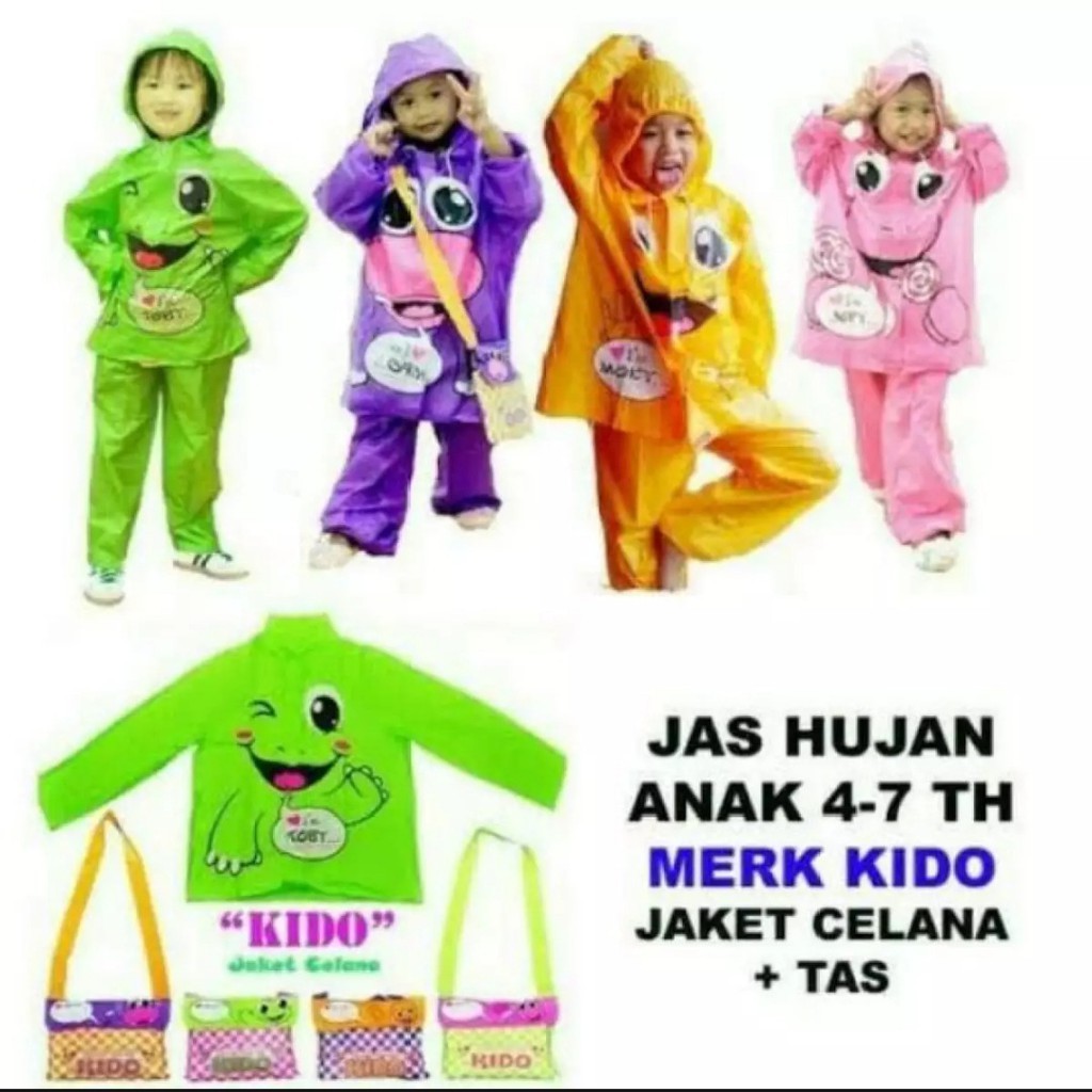 PROMO Jas Hujan Jaket Celana Anak Kido / Jas Hujan Anak Kido / Jas Hujan Setelan KIDO