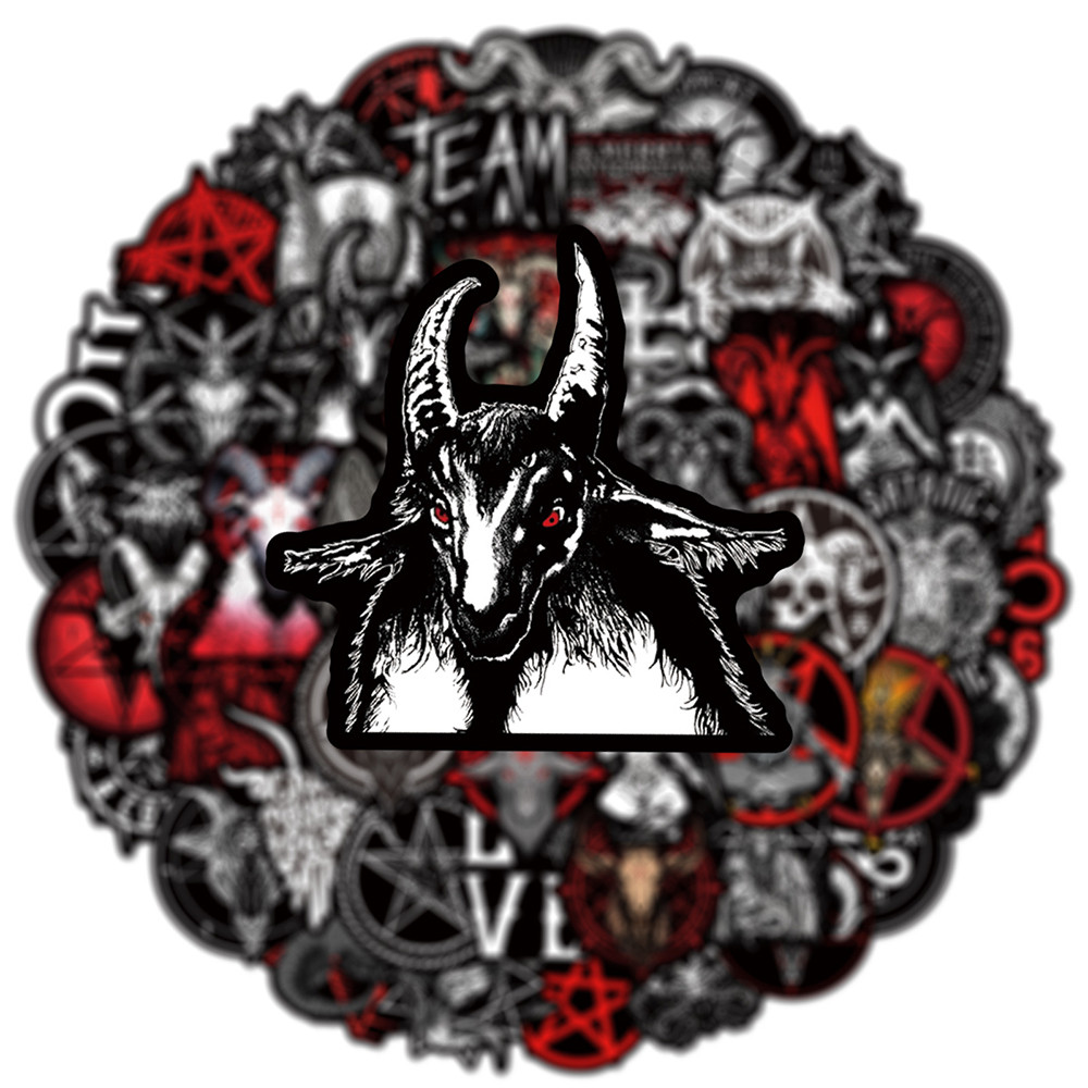 

10/30/50PCS Horror Demon Satan Decoration Stickers Gothic Series Vinyl Decals for Diary Laptop Car Cool Cartoon Sticker Pack Toy