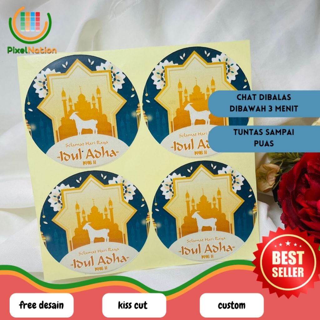 

PiNat 2-4 Sticker Lebaran Haji Gift Ramadhan Sticker Selamat Hari Raya Idul Adha Free Desain