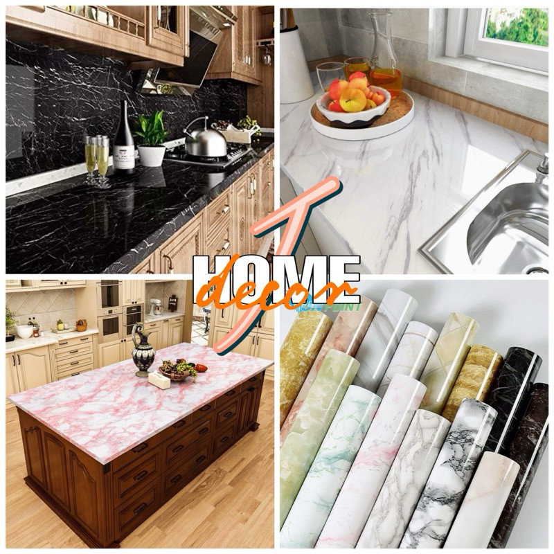 Stiker Meja Wallpaper Marmer Stiker Marmer Sticker Wallpaper Motif Marmer Anti Air Lebar 122Cm