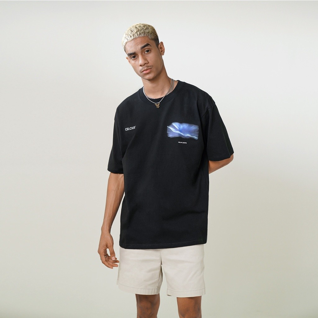 Ship locally CELCIUS Kaos Lengan Pendek LIN000588C Hitam