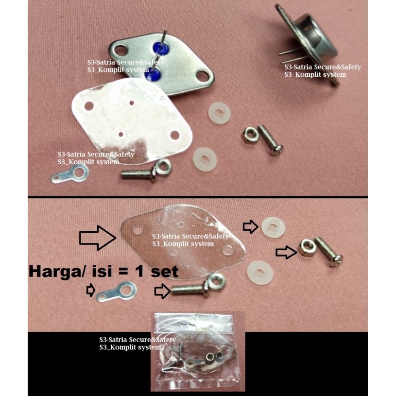 komplit Isolator mika jengkol plus baut kancing Bushing 2N3773G 2N3773