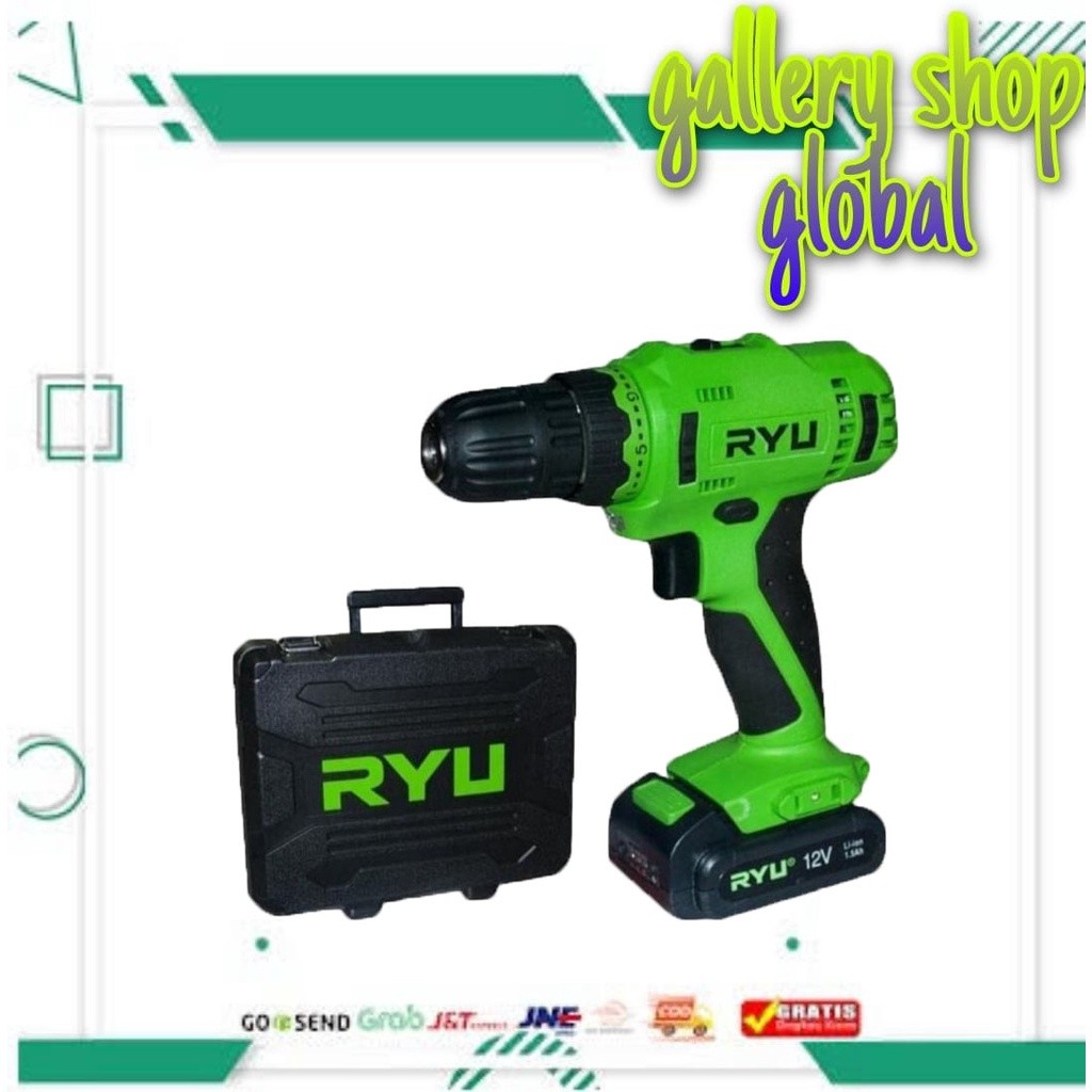 MESIN BOR CORDLESS RYU RCD 12V BOR BATRE BATERAI RYU RCD12