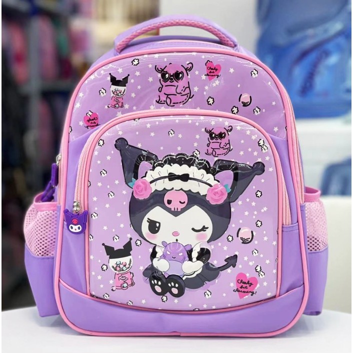 [New Collection Kids] Tas Ransel Anak Sekolah TK PUTRI SALJU FROZEN Lilac 3Resleting IMPORT - KRM SU