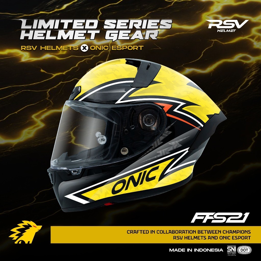 FFS21 Motif ONIC GLOSSY ( HELM FULLFACE RSV HELMET - SNI DOT ECE - RACING MODERN )