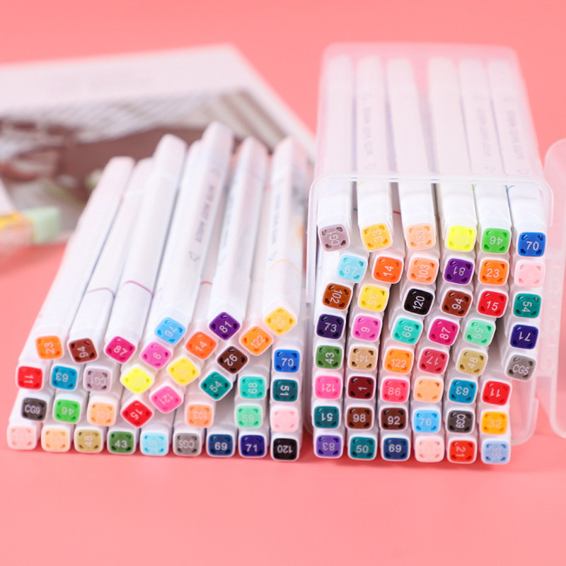 

12 PCS Colored Manga markers set Water washable Children drawing pens Stationery painting shetch Kawaii School art supplies