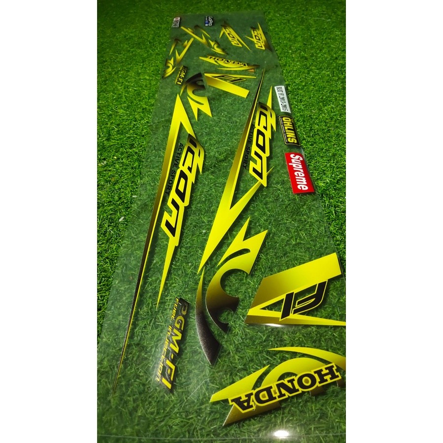 STRIPING BEAT FI 2013 SAMPAI 2015 TRANSPARAN VARIASI STICKER KUNING