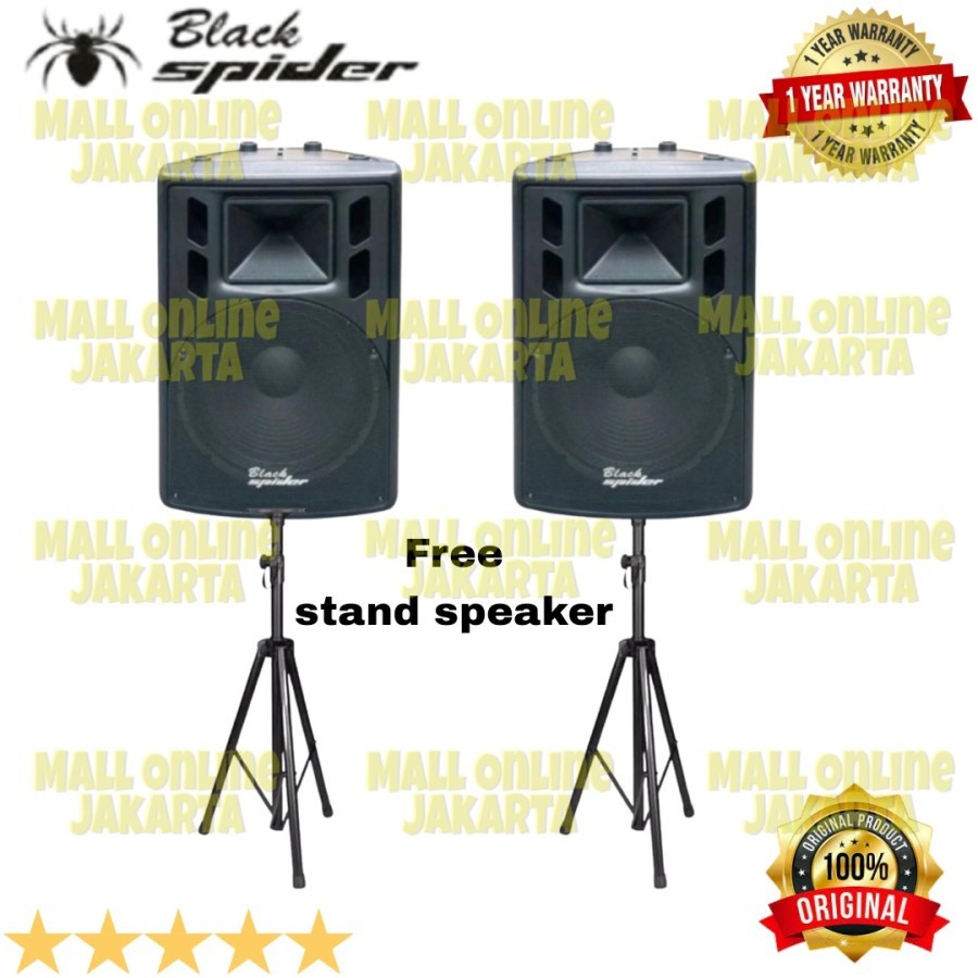 Speaker aktif pasif blackspider 15 inch model huper aktiv pasiv