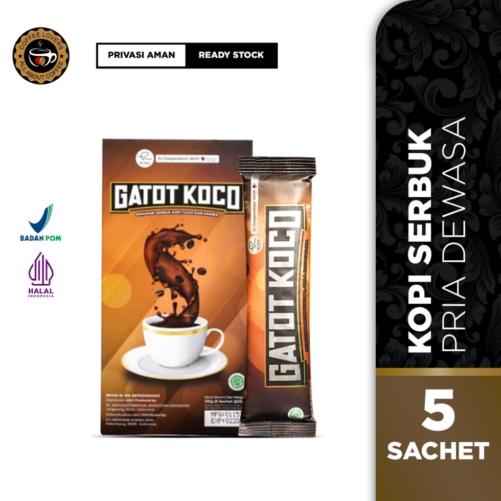 

(Free Bonus) Kopi Gatot Koco 1 Box Isi 5 Sachet Original BPOM