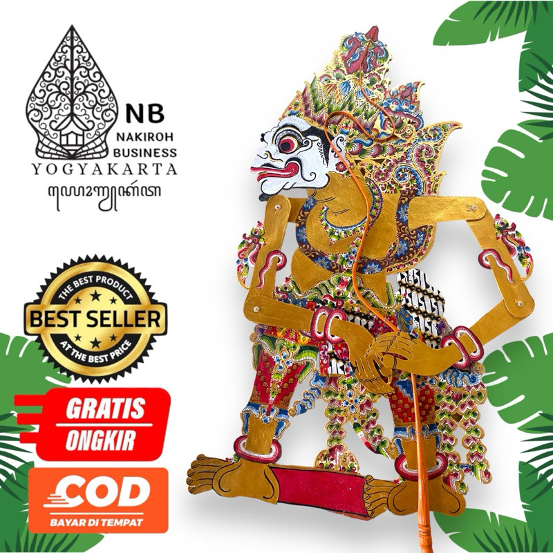 Wayang Kulit Asli Bagong Ratu Emas Brom Alusan Ukuran Standar Dalang
