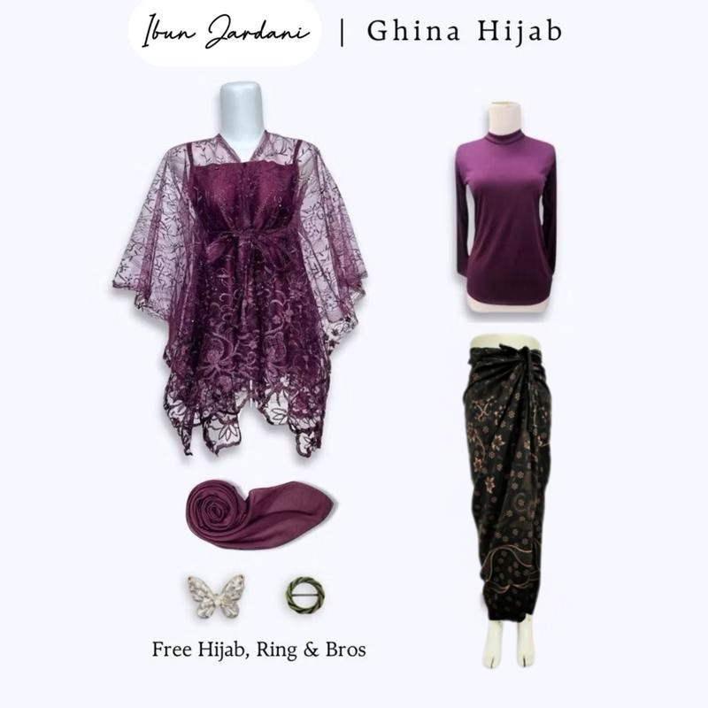 (Free Hijab) Paket 6in1 PAKET ONESET KEBAYA KONDANGAN GARDENIA SETELAN KEBAYA WISUDA KEBAYA LAMARAN 