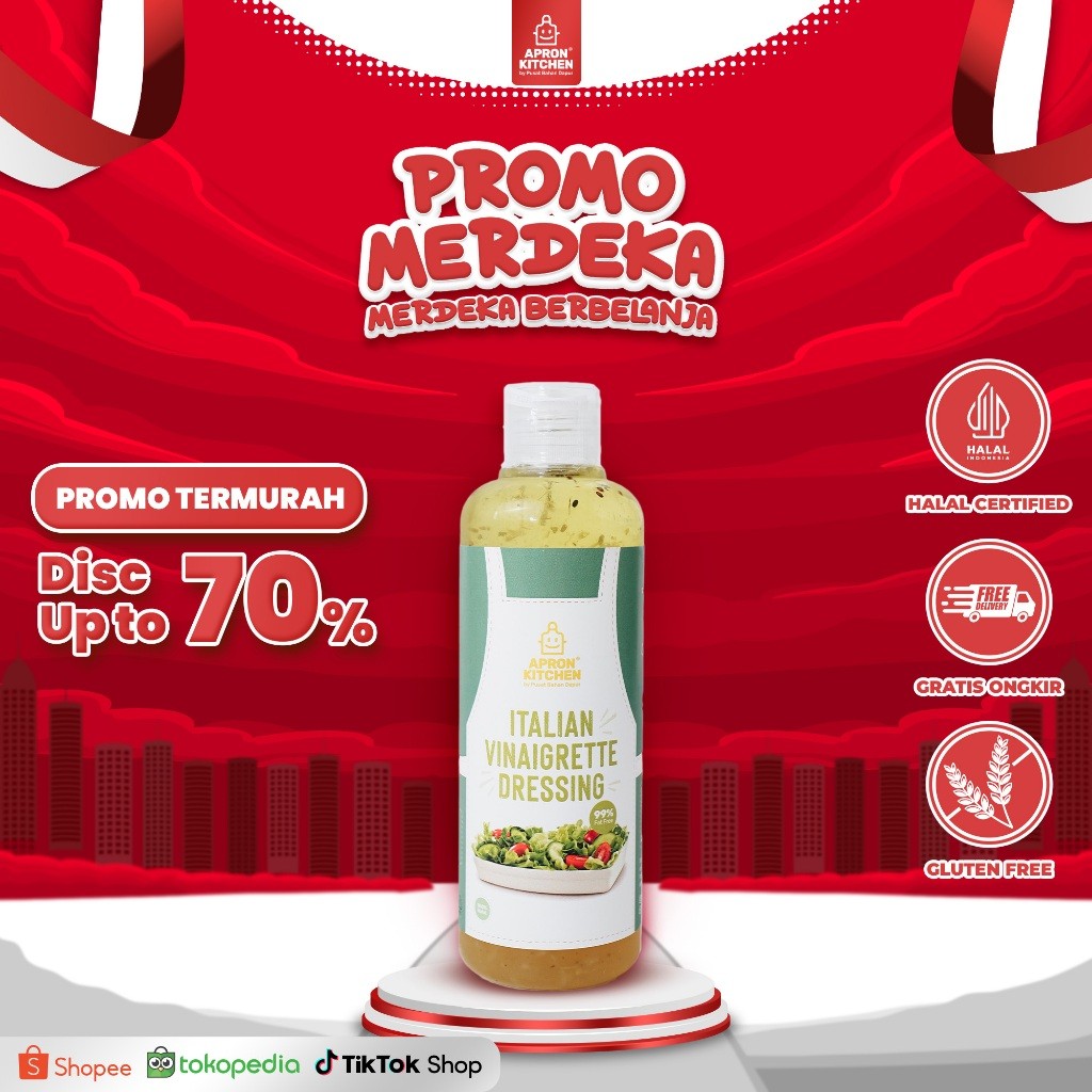 

Apron Kitchen Vinaigrette Dressing Salad Itali 250ml