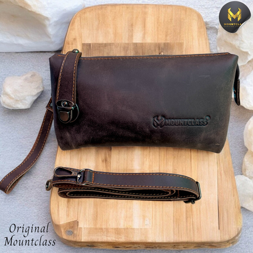 [Mountclass] Tas Tangan Handbag Clutch Bag Pria Wanita Kulit Asli Branded Original 100% Terbaru