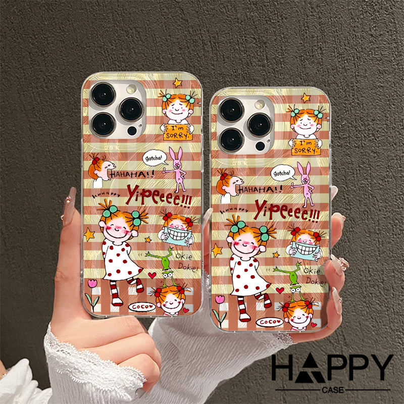 Applicable to INFINIX HOT40i Phone Cases HOT30i plaid illustration girl High-end cartoon fun 12 20 1
