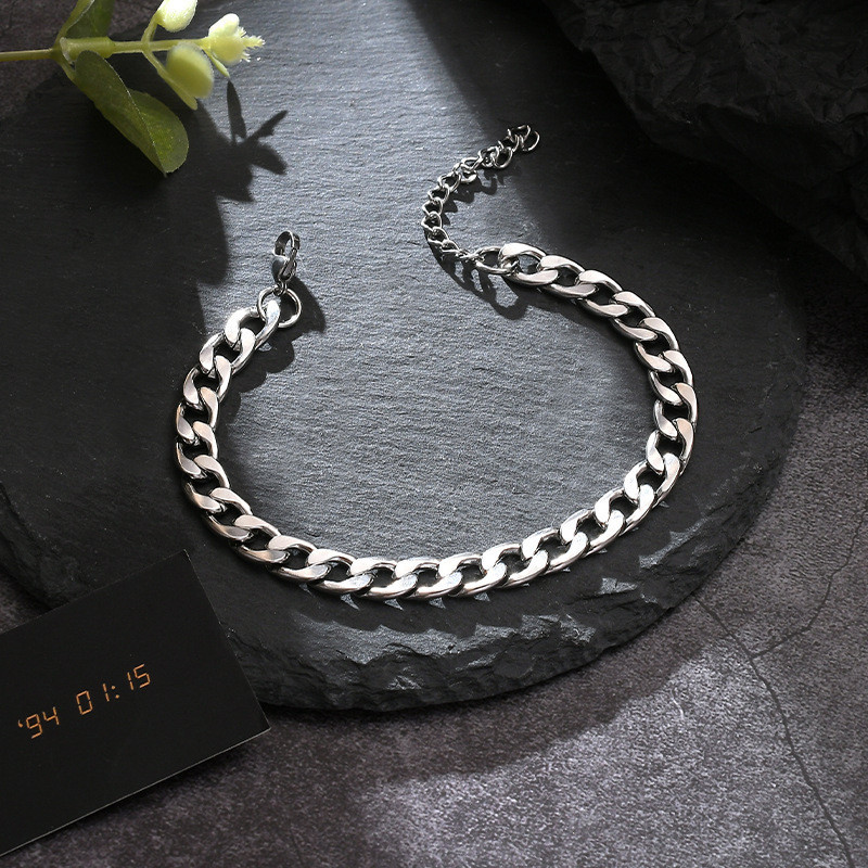 Gelang Chain Rantai Titanium Polos / Gelang Sisik Naga Fashion / Gelang Pria Wanita