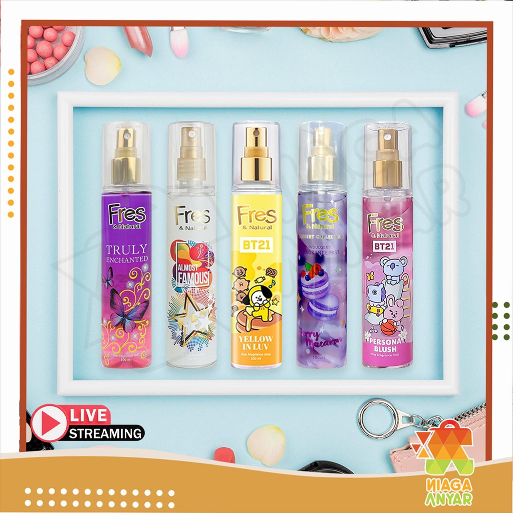 FRES & Natural Fine Fragrance Mist Cologne / Parfum Semprot Fres Natural Botol Spray Bodymist Sprai 