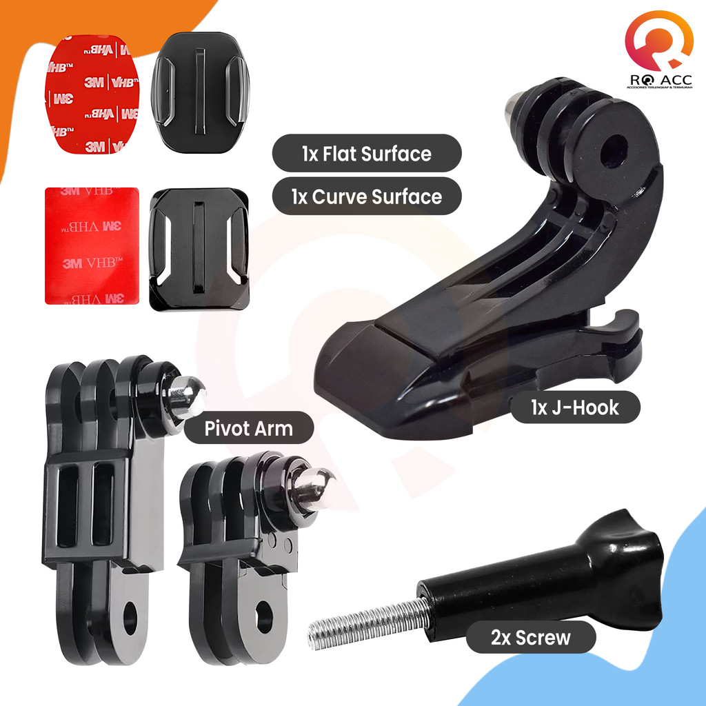 PROMO NANVAN MOUNTING HELM MOTOVLOG UNIVERSAL UNTUK ACTION CAM,GO PRO DLL 1 PAKET