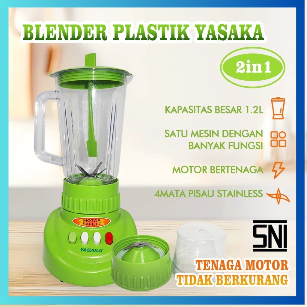 Zenith - YASAKA Blender 2in1 Jus Penggiling Serbaguna Kapasitas Besar / Juicer Tabung Plastik Food G