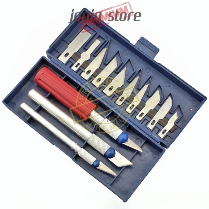 

Knifezer Set Pisau Ukir Seni 13 in 1 Crafting Art Knife with 3 Handle