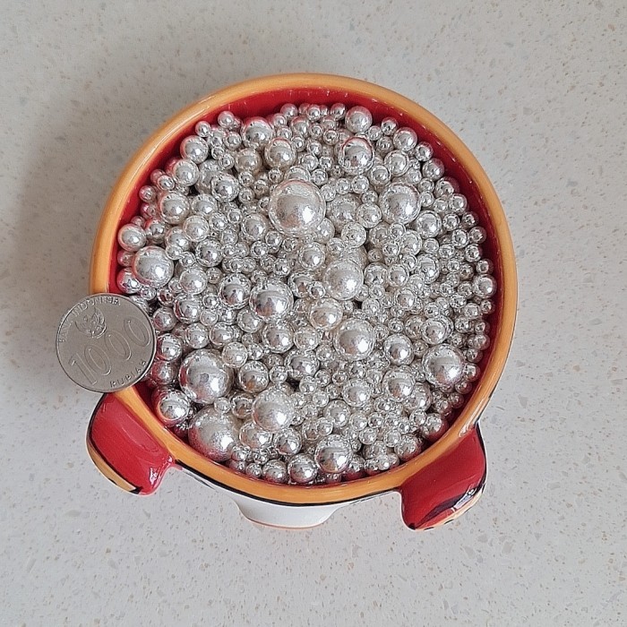 

✨TERLARIS -Sprinkle mutiara silver bermacam size, hiasan kue hiasan cupcake - Mix