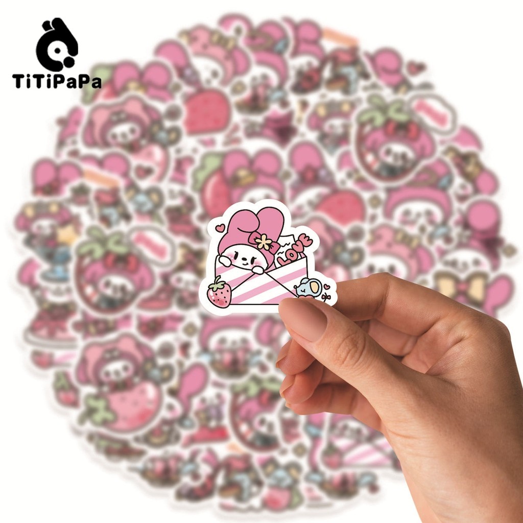 

45Buah Stiker Kelinci Stroberi Lucu,Gaya Sanrio,Dekoratif Buku Catatan Sepeda Skateboard Ponsel DIY