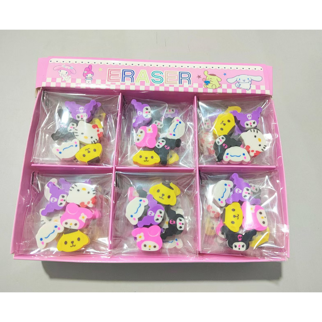 

Penghapus Karakter Kepala SANRIO Kuromi Melody Cinnamonroll Pocacho Per pack 5 Pcs - BC0469