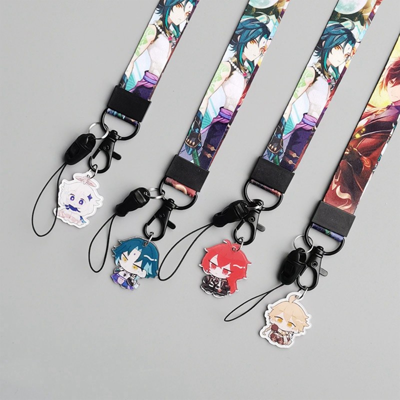 

Anime Game Genshin Impact Keychain Neck Strap Phone Chain Work Id Card Bag Lanyard Cartoon Jewelry Hanging Rope Fans Gift