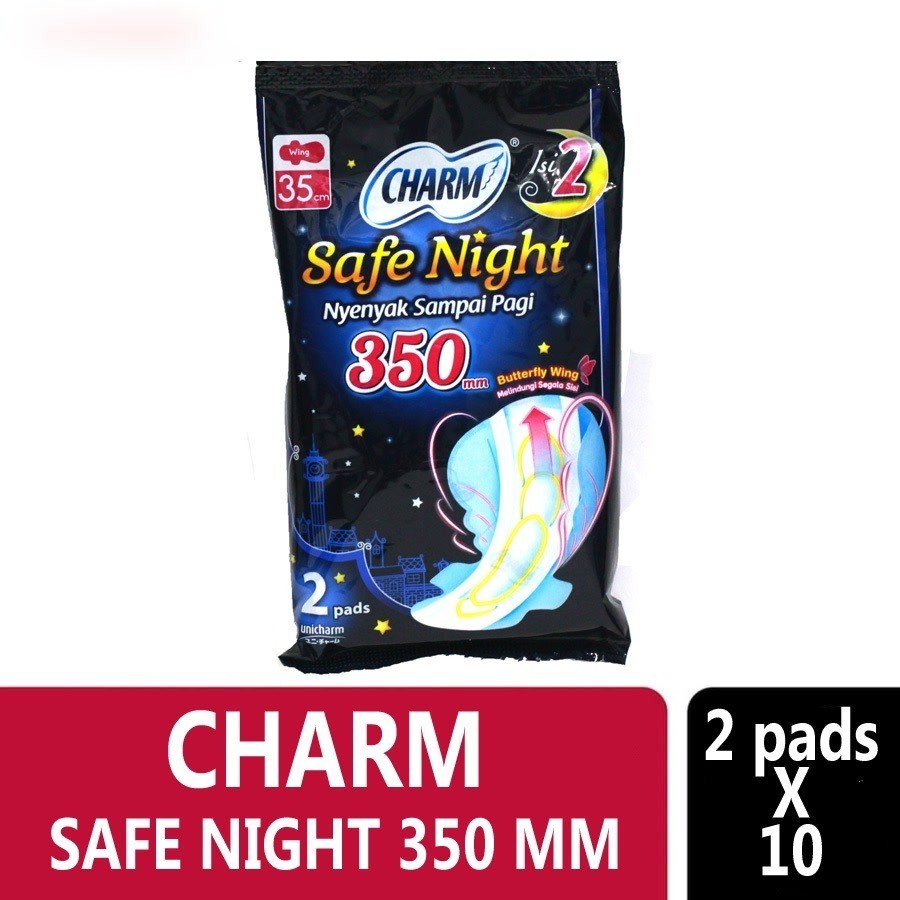 CHARM Safe Night 35CM Renceng 10 x 2Pads Charm Safe Night 35 cm Kemasan Renceng Isi 2 pads (10 BUNGK