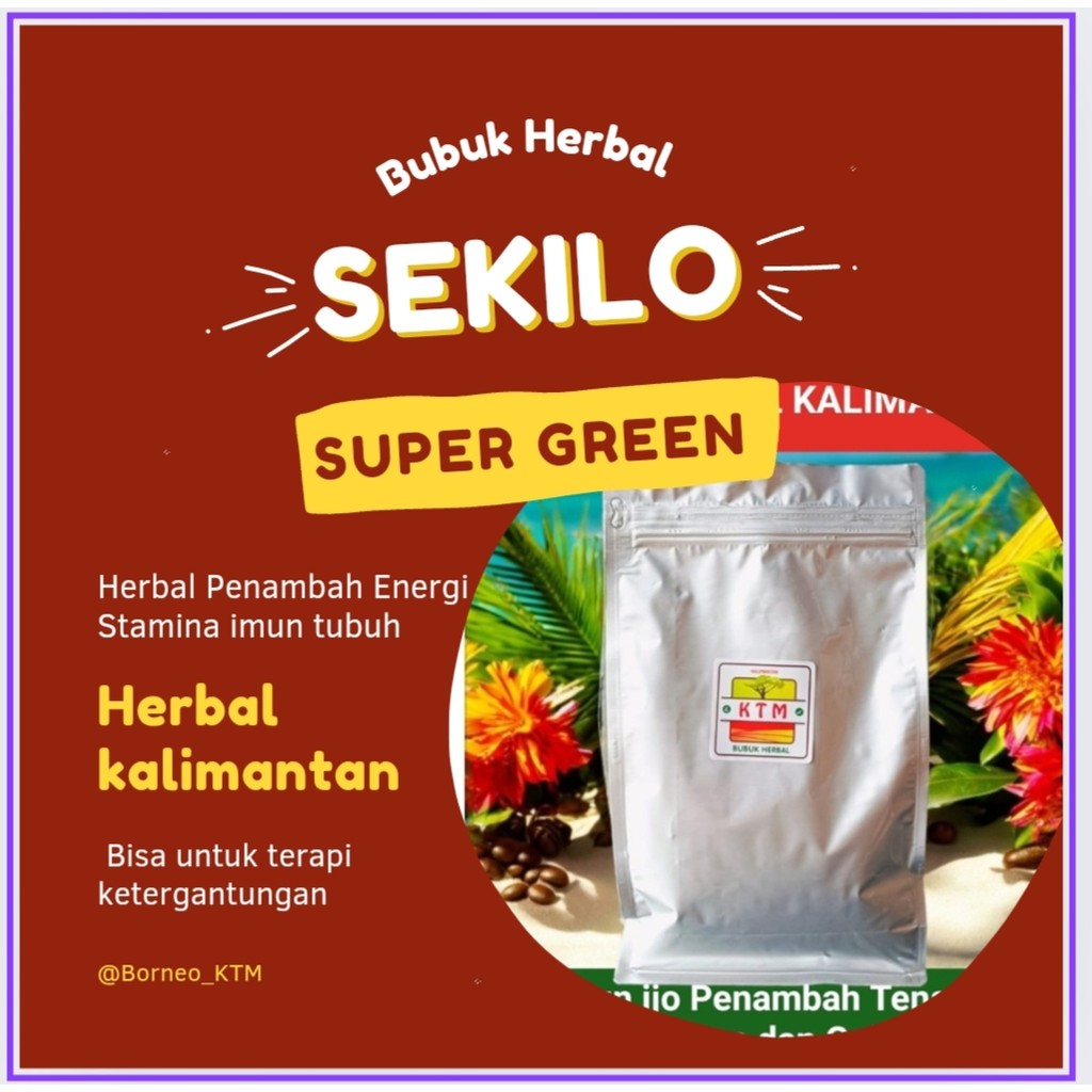 

BUBUK sekilo HERBAL DAUN IJO minuman herbal berkualitas murah KTM HERBAL