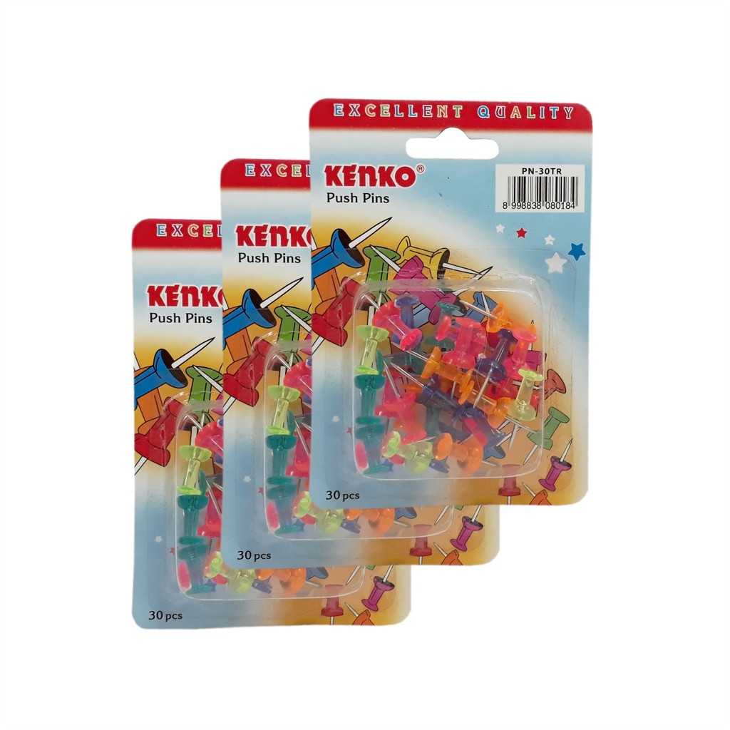 

Paku Pin Warna Kenko isi 30 pcs Push Pin