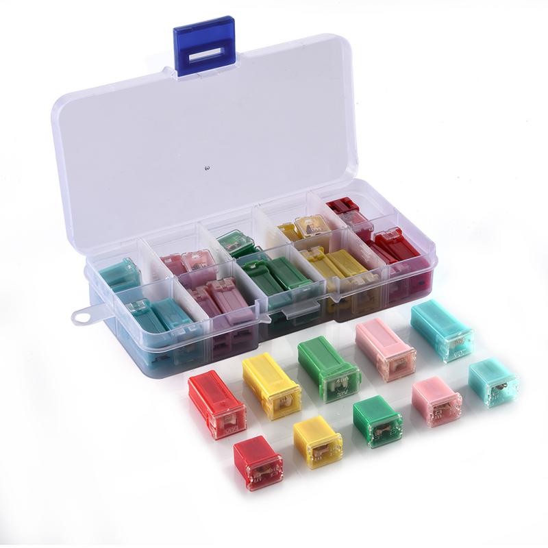 Mini Fuse Link Jcase FMX PAL 20Pcs Car Fuse DC 12-32V Repair Kit 20A 30A 40A 50A 60A Automotive Cart