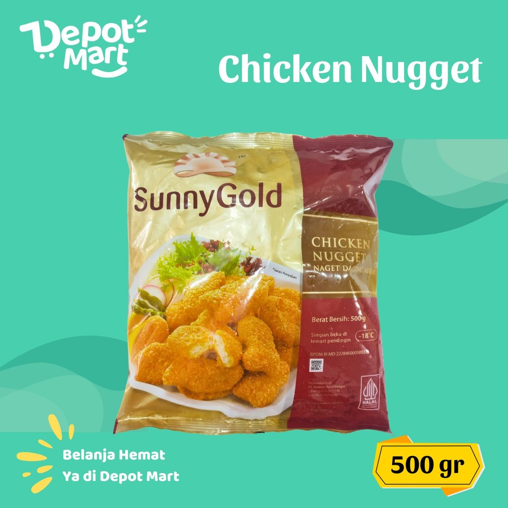 

PREMIUM QUALITY Sunny Gold Chicken Nugget 500 Gr Naget Ayam Depot Mart