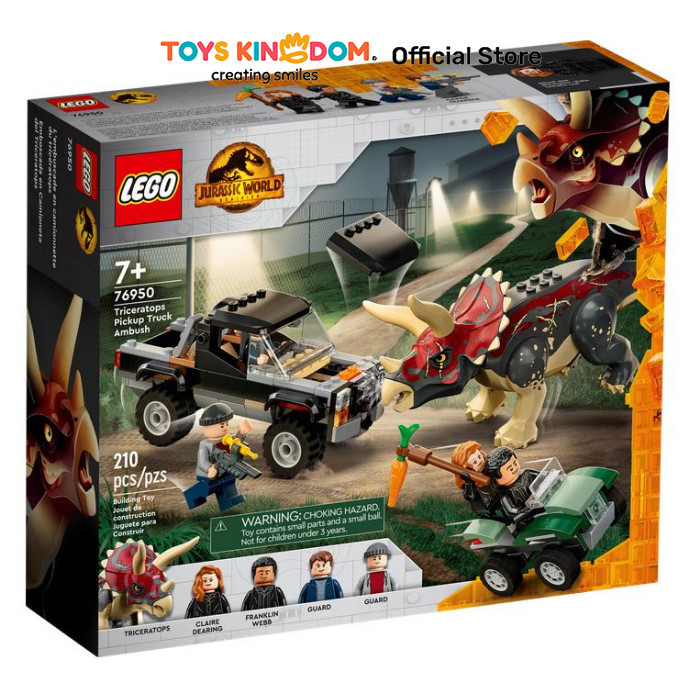 Toys Kingdom Lego Jurassic World Triceratops Pickup Truck Ambush 76950 Kids Toy Toys Block Bricks Se