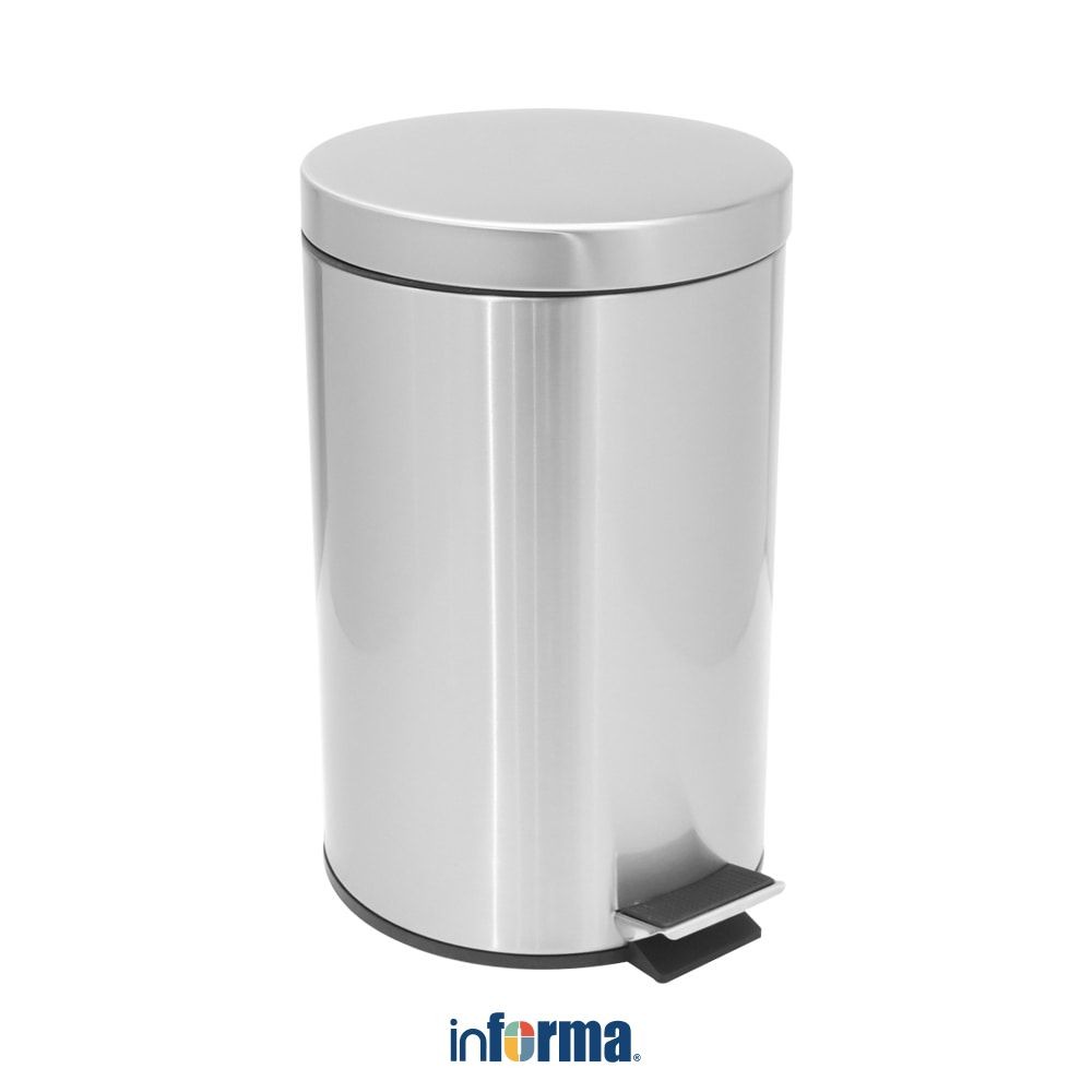 Informa Tempat Sampah 12 ltr Pedal Stainless Fingerprint Slow Close Tong Sampah Wadah Pembuangan Ala