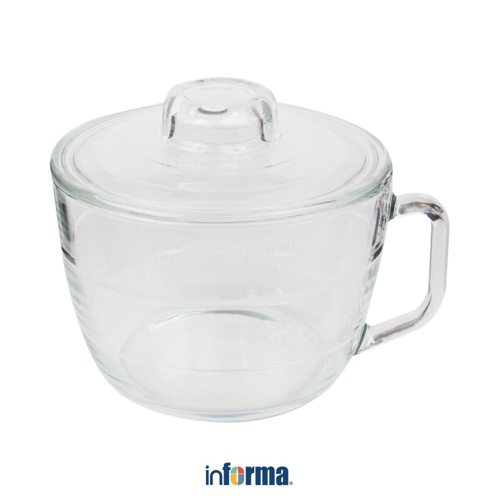 Informa Glasslock 1 ltr Mangkuk Dengan Tutup Mangkok Makanan Food Grade Wadah Hidangan Bowl Perlengk
