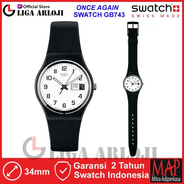 "Q.LnS" - TERLARIS SWATCH GB743 - Jam Tangan Wanita - Hitam