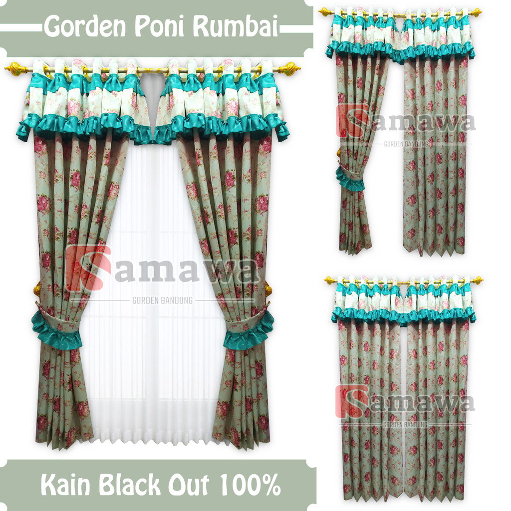 Gorden Jendela Poni Rumbai Mewah Panjang 100x250