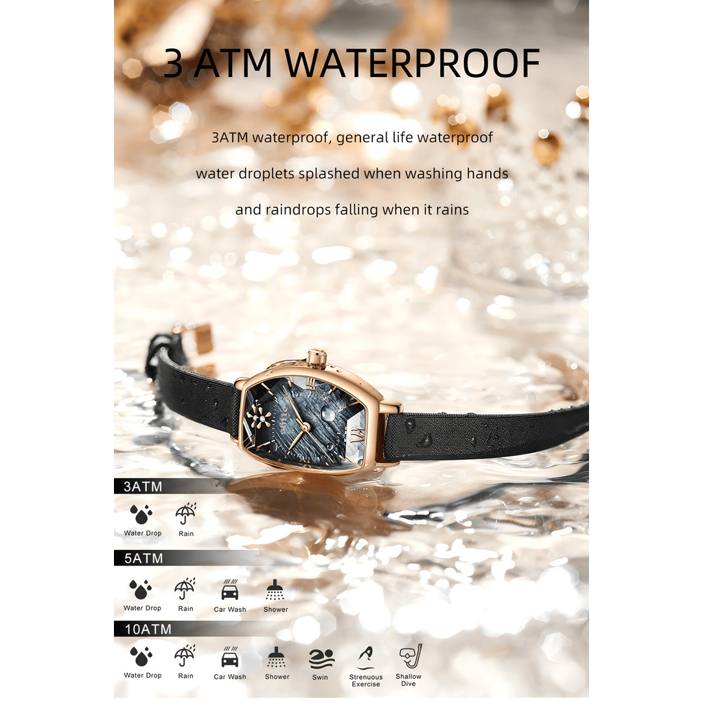 Jam Tangan Wanita Original Anti Air Tali Kulit Casual Santai Woman Watch Cewek Korea Coklat Brown Hi