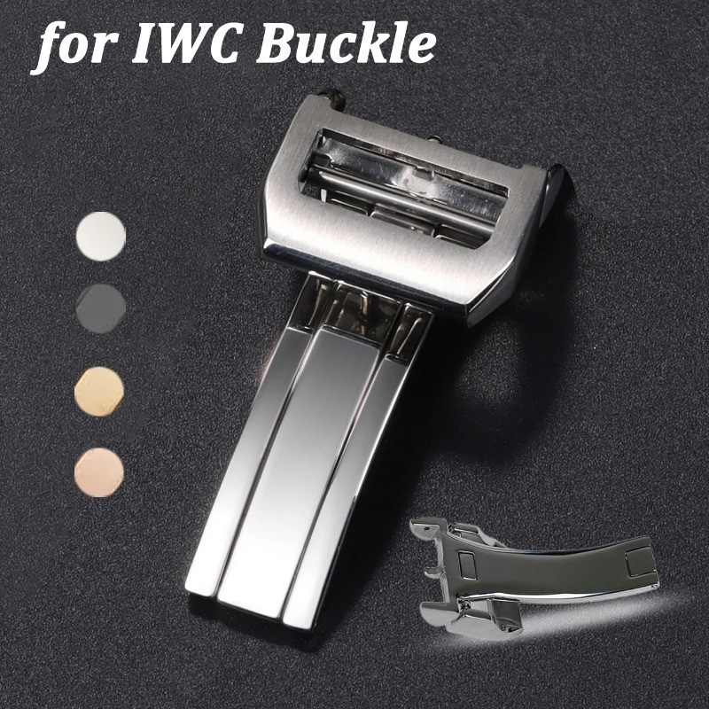 18mm Wat Band Buckle for IWC Pilot Portuguese PORTOFINO Little Prince Stainless Steel Deployment Fol