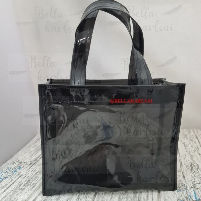 Tas Tote Mika Hitam Custom Tali Mika 25x10x20