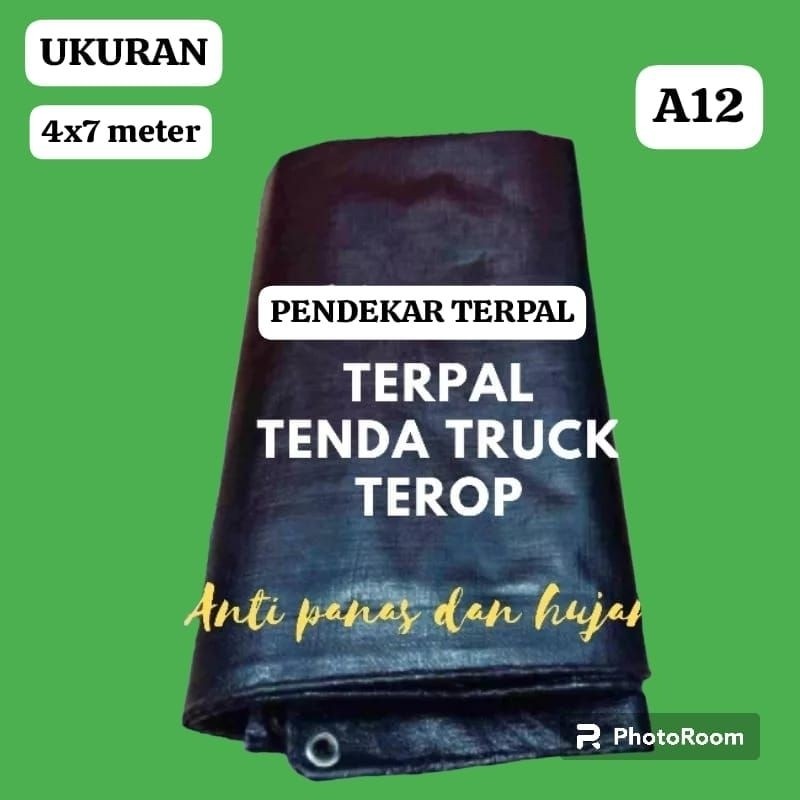 pabrik terpal TERPAL A12 WARNA HITAM HITAM UKURAN 4X7 METER