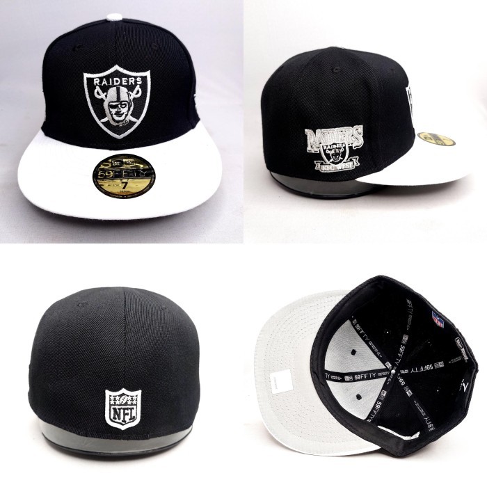 TOPI FITTED NFL RAIDER HITAM VISOR PUTIH - 7