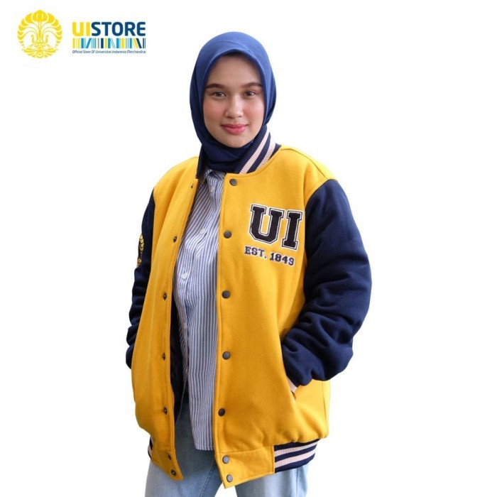 Jaket Varsity Universitas Indonesia – Official Merchandise UI - Kuning Beige, M