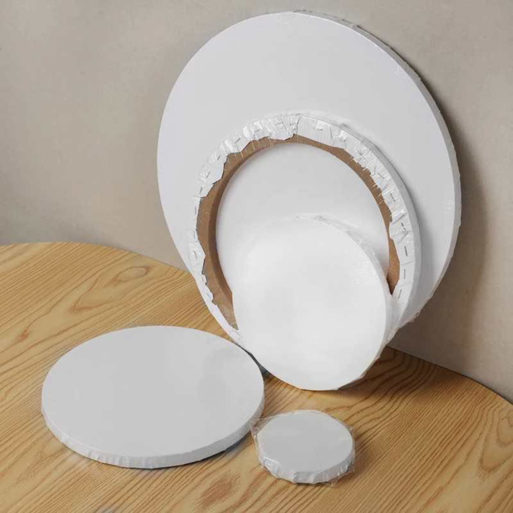 

2 Pcs Canvas Frame Round Stretched Oil Painting Artist Panel Heart-shaped Wooden