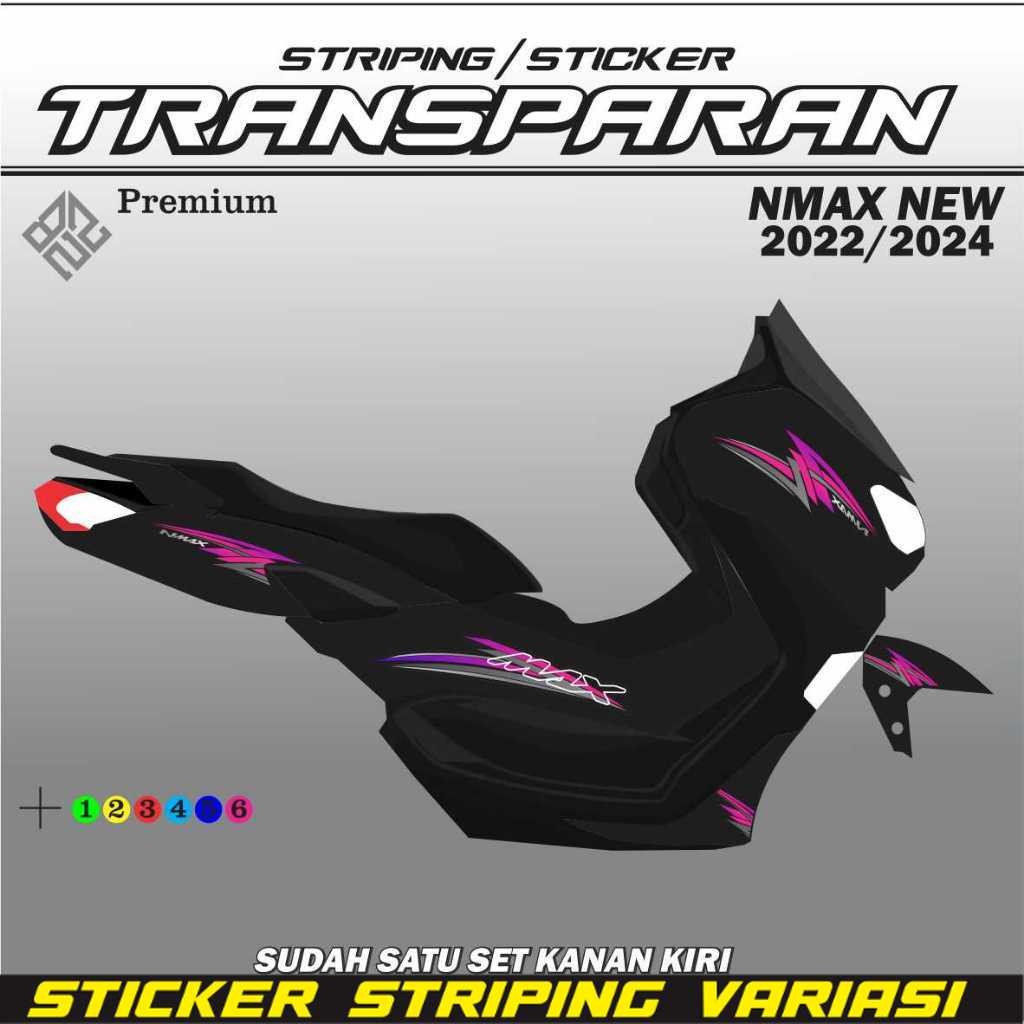 Stiker transparan nmax new motif grafis / Striping nmax new transparan uv STIKER