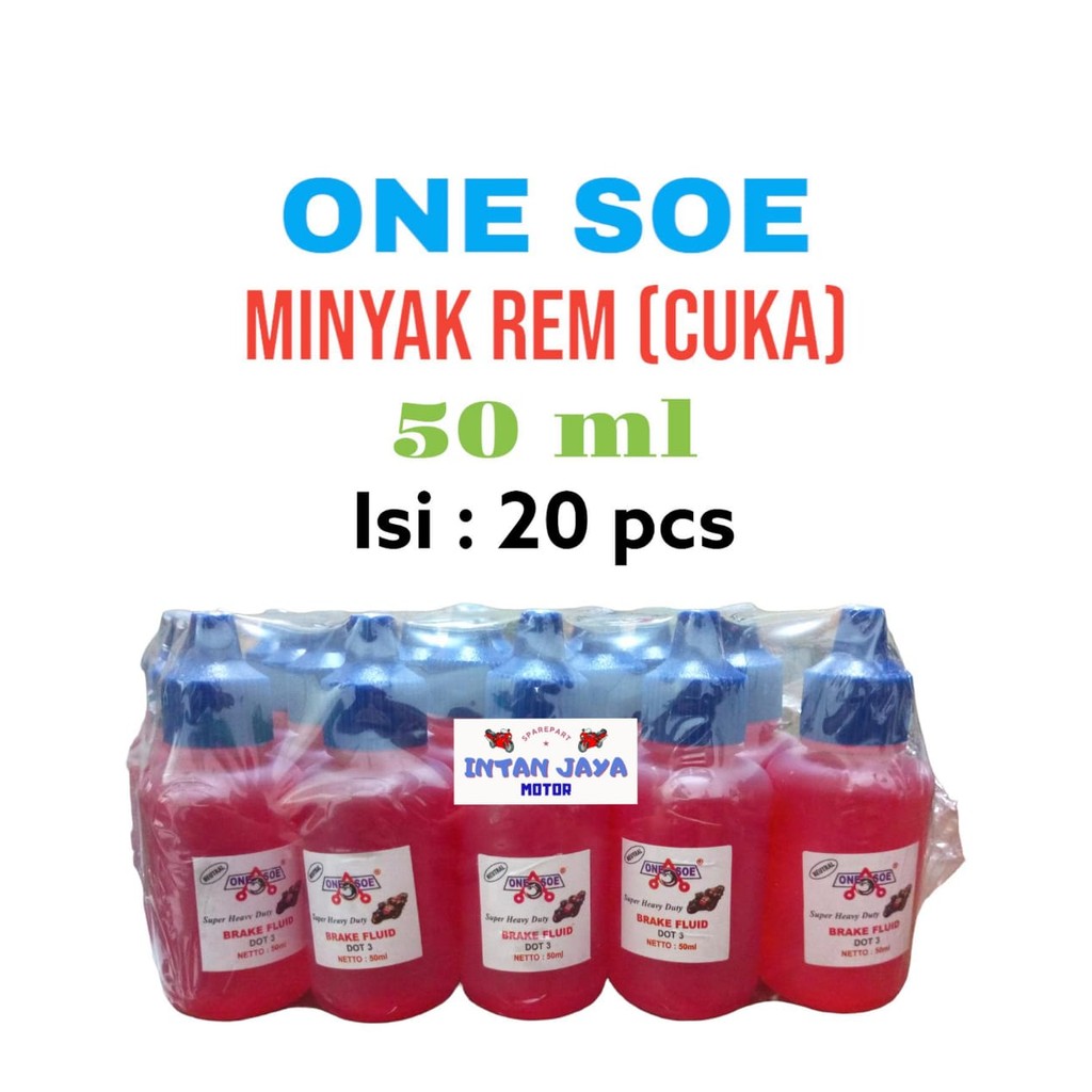 20 pcs ONE SOE MINYAK REM CUKA 50 ML DOT 3 BRAKE FLUID NEUTRAL MINYAK REM MURAH MINYAK REM CUKA 50ML