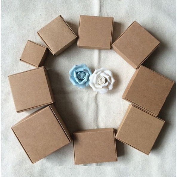 

100Pcs Kraft Paper Gift Packaging Box Custom Carton Cardboard Box Handmade Soap Jewelry Candy Packages Paper Box Small