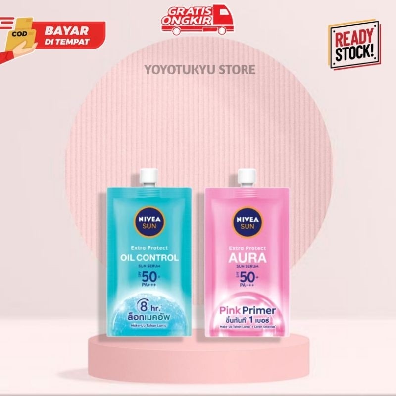NIVEA SUN Face Serum Extra Protect Aura SPF50+ PA+++ 7ml | Nivea Sunscreen | Mencerahkan Rona wajah