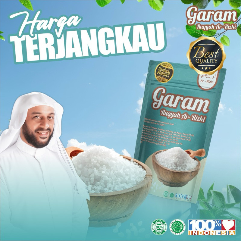 

Garam Ruqyah Ar-Rizki 275gram Pembuka Aura Rezeki Jodoh